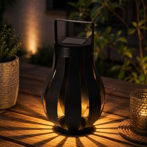 Lampă solară pentru grădină, Progarden, cu LED,15x20 cm, metalică, culoare negru
