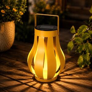 Lampă solară pentru grădină, Progarden, cu LED,15x20 cm, metalică, culoare galben
