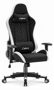 Scaun de gaming CABRO C508 cu spătar reglabil la 180° și cotiere 2D, capacitate de până la 150 kg, negru și alb