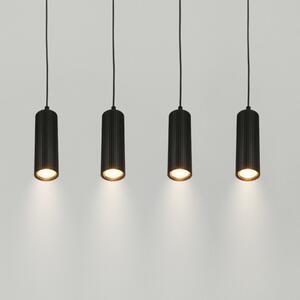 Briloner Lampă suspendată Ida, negru, cu 4 becuri, lungime 76 cm, GU10, reglabil, Negru, Bucătărie, Metal, Modern