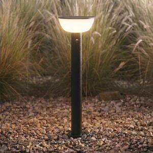 Lindby Lampă solară LED de alee Obintu, negru, 63 cm, cu senzor, reglabil, Negru, Metal, Modern, Lumini solare