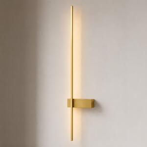 Lindby Aplică de perete Natsumi, alamă, aluminiu, 90 cm, Auriu / Alamă, Camera de zi / sufragerie, Aluminiu, Modern