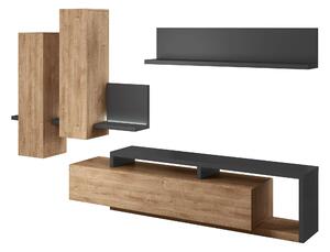 Mobilier living Bilsby Typ 09 (stejar ribbec + gri). Promo -20%. 1030326
