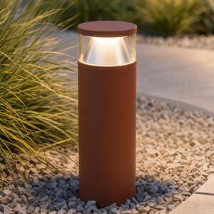 Lucande Bornă luminoasă LED Cylo, teracotă, înălțime 50 cm, IP65, Roșu, Aluminiu, Design