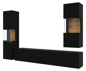 Mobilier living Avernic Typ 10 (onyx negru + Stejar wotan). Promo -15%. 1042064