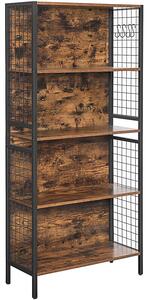 Biblioteca TAYLOR 5 rafturi 155x74 cm, rustic maro
