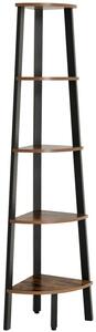 Etajera colt TAYLOR 5 polite 159x34 cm, rustic maro
