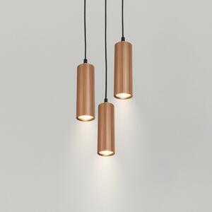 Briloner Lampa suspendată Ida, maro, cu 3 becuri, Ø 20 cm, GU10, reglabil, Maro / Rugină, Bucătărie, Metal, Modern