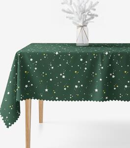 Goldea față de masă de crăciun impermeabilă - steluțe pe verde 140 x 220 cm