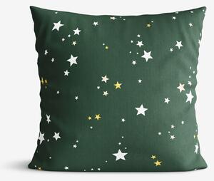 Goldea față de pernă decorativă luca - steluțe pe verde 45 x 45 cm