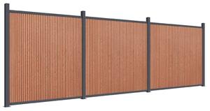 Panouri pentru gard, maro, 526x186 cm, WPC