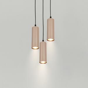 Briloner Lampa suspendată Ida, bej, cu 3 becuri, Ø 20 cm, GU10, reglabil, Bej, Bucătărie, Metal, Modern