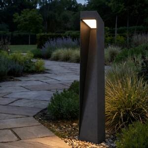 Lucande Bornă luminoasă LED Louran, înălțime 90 cm, negru, lumină orientabilă, Negru, Aluminiu, Modern