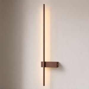 Lindby Aplică de perete LED Natsumi, maro, aluminiu, 90 cm, Maro / Rugină, Camera de zi / sufragerie, Aluminiu, Modern