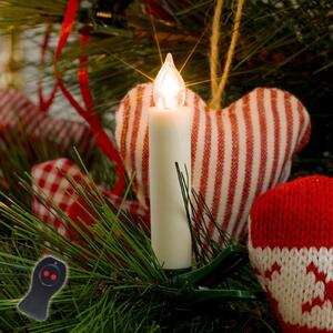 Konstsmide Christmas Lumânări LED Crăciun cu baterii alb 10 lumini, Verde, Plastic