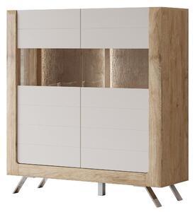 Vitrină Kassie Typ 42 (Cașmir + Stejar auriu harbor) (cu iluminat). Promo -20%. 1108356