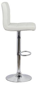 Scaun bar, înălțime reglabilă, rotativ, suport picioare, piele ecologica, alb, ABS 191