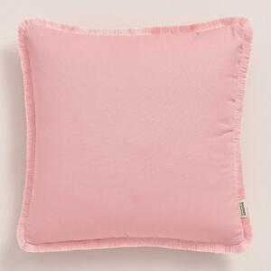 Față de pernă roz pudră BOCA CHICA cu ciucuri 50 x 50 cm