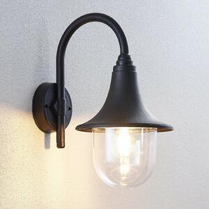 Lindby lampă de perete pentru exterior Nalevi, 41cm, rezistentă la apă mare,, reglabil, Negru, Plastic, Modern