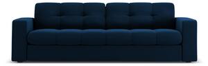 Canapea Justin cu 3 locuri si tapiterie din catifea, albastru royal