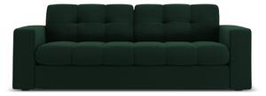 Canapea Justin cu 2 locuri si tapiterie din catifea, verde inchis