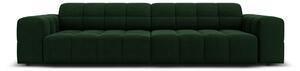 Canapea Jennifer cu 4 locuri si tapiterie din catifea, verde inchis