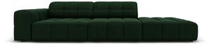 Canapea Jennifer cu colt pe partea dreapta si tapiterie din catifea, verde inchis