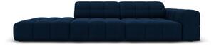 Canapea Jennifer cu colt pe partea stanga si tapiterie din catifea, albastru royal
