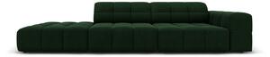 Canapea Jennifer cu colt pe partea stanga si tapiterie din catifea, verde inchis