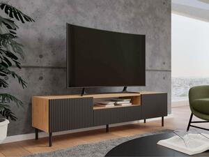 Comodă TV Romseru 105Stejar artizan, Negru, 16x4x4cm