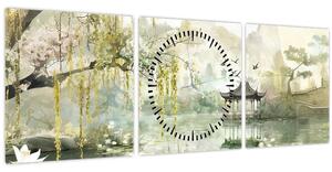 Tablou - Lac Chinezesc (cu ceas) (90x30 cm)
