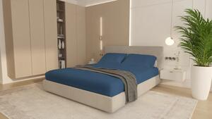 Cearceaf cu elastic 100% Bumbac Cottone 90X200 cm Albastru