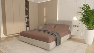 Cearceaf cu elastic 100% Bumbac Cottone 90X200 cm Maro