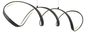 Lampa suspendată de design neagră 100cm cu LED inclus, reglabilă în 3 trepte - Wokkel