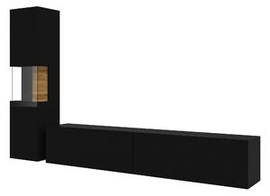 Mobilier living Avernic Typ 09 (onyx negru + stejar wotan). Promo -15%. 1042063