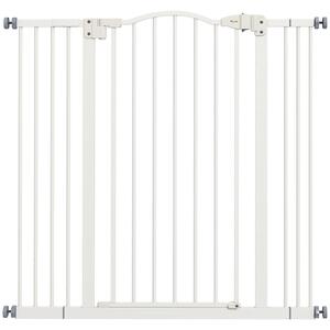 PawHut Poartă Extensibilă pentru Câini fără Șuruburi, Poartă de Siguranță Reglabilă, 94-100x94 cm, Alb | Aosom Romania