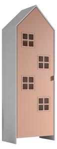 Șifonier pentru copii din lemn de pin alb-roz 37x172 cm Casami Bruges – Vipack