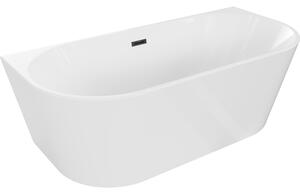 Cada Mexen Oval, de sine stătătoare, montată pe perete, 160 x 80 cm, alb, negru mat, 52671608000-70