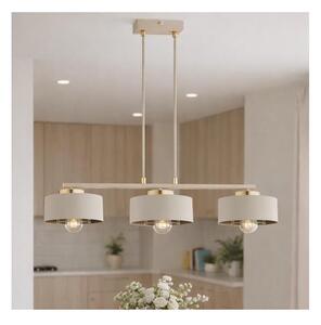 Brilagi - Lustră suspendată pe cablu SPRING 3xE27/60W/230V bej/auriu