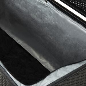 Lada de depozitare de gradina, negru, 200x50x60 cm, poliratan - V46474V