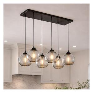 Brilagi - Lustră pe cablu DIOR 6xE27/60W/230V negru/gri fumuriu