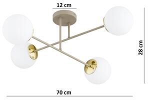 Brilagi - Plafonieră aplicată MILO ECRU 4xE27/60W/230V bej/auriu