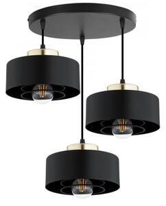 Brilagi - Lustră suspendată cu cablu SPRING 3xE27/60W/230V negru/auriu