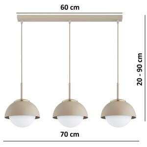 Brilagi - Lustră suspendată pe cablu COSMO 3xE27/60W/230V bej/auriu