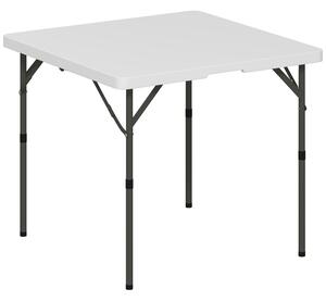 Outsunny Masă de Camping Pliabilă cu 2 Înălțimi Reglabile, 86x86x74 cm, Alb | Aosom Romania