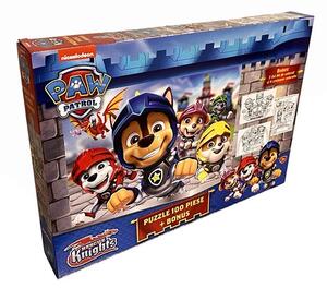 Puzzle 100 de piese Paw Patrol + bonus: 3 foi de colorat + 4 creioane colorate, PPT-XP_2