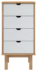 Dulap cu sertar "OTTA", maro/alb, 45x39x90 cm, lemn masiv pin
