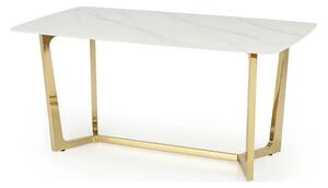 Masa CLEMENTE, alb/auriu, ceramica/metal, 160x90x76 cm