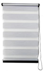 Jaluzea tip roletă zebră 2904 Blackout, Day&Night, accesorii albe/ maro/ gri antracit, țesătură gri