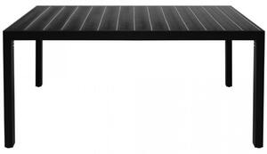 Masa de gradina, negru, 150 x 90 x 74 cm, aluminiu si WPC - V42791V